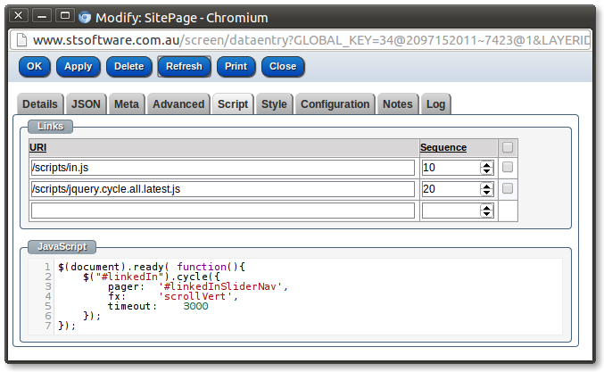 Java Script editor